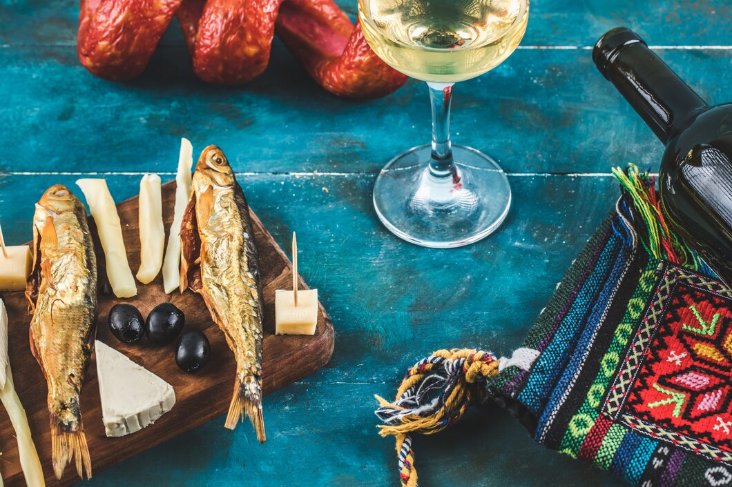 cheese-sticks-with-smoked-fish-blue-background-with-glass-wine_114579-8770